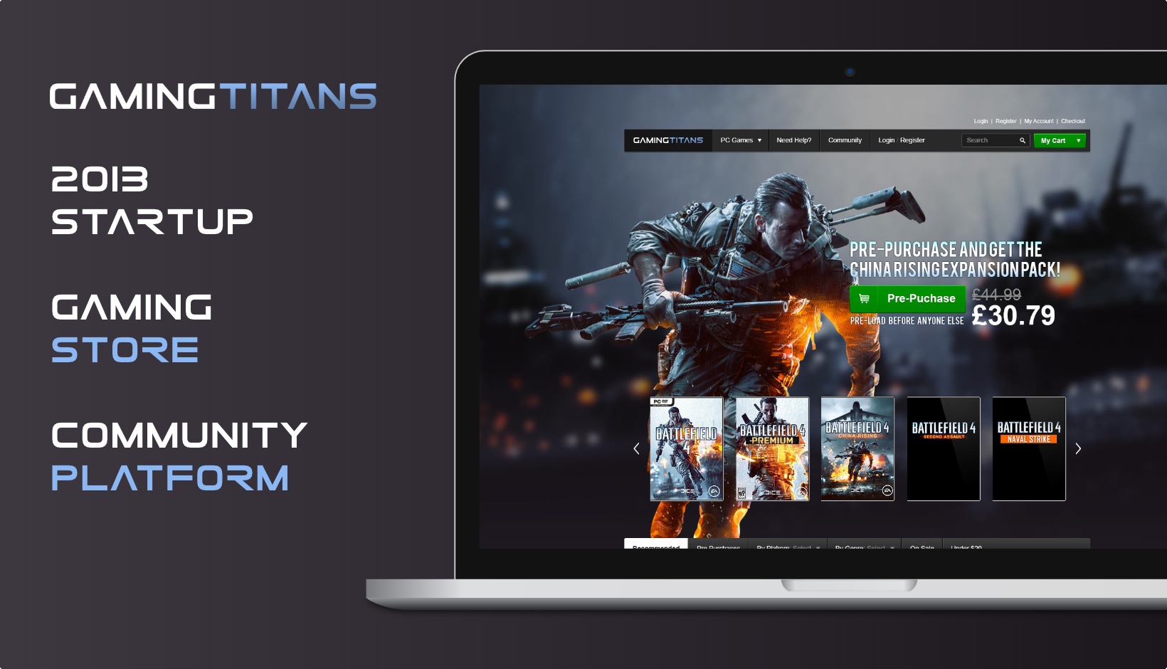 GamingTitans - 2013 startup, gaming store and community platform
